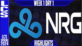 C9 vs NRG Highlights  LCS Spring 2024 Week 1 Day 1  Cloud9 vs NRG Esports [upl. by Glialentn585]