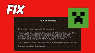 How To Fix Minecraft Out of Memory Error [upl. by Haduhey]