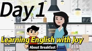 English cartoon animation —breakfast conversation between a mom and her son [upl. by Bozovich796]