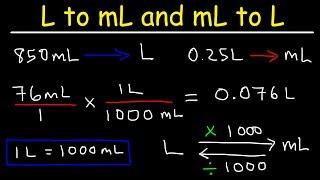 How To Convert From MilliLiters to Liters and Liters to Milliliters  mL to L and L to mL [upl. by Azile]