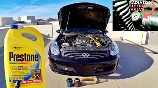 INFINITI G35 🔧 NISSAN 350z  Radiator Coolant Flush Bleed Change [upl. by Ygief]