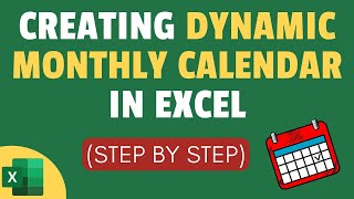 Creating Dynamic Monthly Calendar in Excel Interactive Calendar [upl. by Enyala]