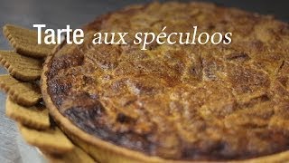 Tarte aux spéculoos  Recette de Chef  CuisineAZ [upl. by Ayocat]