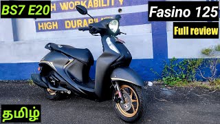 Yamaha Fasino 125 BS7 OBD2 E20 2023 modelfull reviewfeatures118 lakhs 🤯66kmpl😎mileageதமிழ் [upl. by Acinomad]