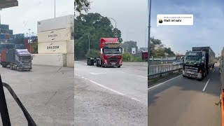 Pelan2 Chuuu Kami Nak Dengar Tenonet 😅🤣  Koleksi Lori  Truck Horn Telolet Basuri [upl. by Lombardy]