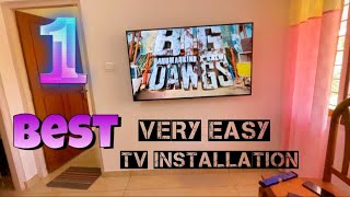 LG 55 inch tv installationTV installation Malayalam [upl. by Herve932]