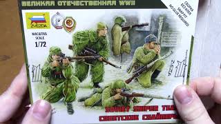 Zvezda 172 Soviet sniper team in box preview [upl. by Namas29]