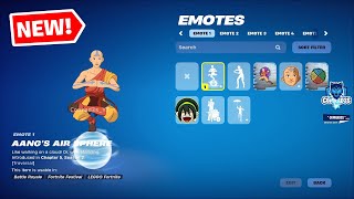 Fortnite All NEW Leaked Emotes Aangs Air Sphere My Cabbages Puddle Hopper and Air Flurry [upl. by Moia]