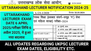 Uttarakhand lecture notification 202425 उत्तराखंड प्रवक्ता भर्ती परीक्षा 202425 [upl. by Adirem877]