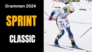 SPRINT classic Drammen 2024 World Cup Crosscountry skiing [upl. by Wallack]