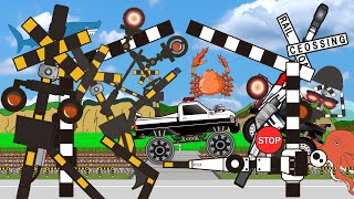 コンパクトなふみきりとつりをする踏切Various Railroad Crossing and train railway level crossover [upl. by Nareik]