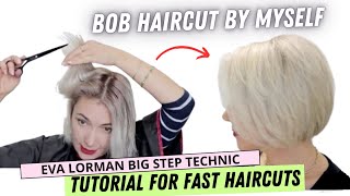 Bob haircut by myself at home  How to cut your own hair  Women haircut 2023 [upl. by Weed256]