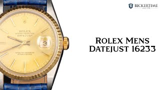 Mens Rolex TwoTone 18KSS Datejust Watch Gold Champagne Dial 16233 [upl. by Annot]