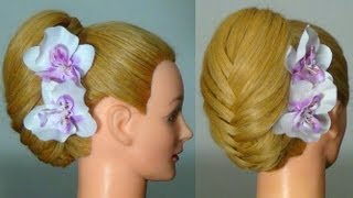 Прическа с плетением quotрыбий хвостquot Fishtail Braid Long Hair Tutorial [upl. by Ayomat]