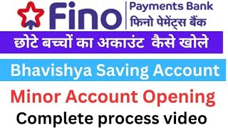 How to open account in Fino Payments BankFino payment bank minor account opening [upl. by Angelita]