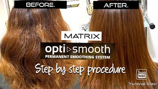 Permanent Hair straightening  Rebonding  Matrix  Coloured damaged hair [upl. by Prudie]