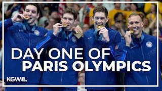 Paris Olympics Team USA gets first gold medal [upl. by Adnoel]