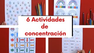 6 ACTIVIDADES PARA TRABAJAR ATENCIÓN Y CONCENTRACIÓN [upl. by Ahsratan]