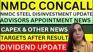 NMDC 5 latest news today  NMDC concall update  Dividend news  NMDC steel disinvestment  stocks [upl. by Ecenaj561]