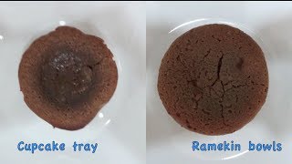 How I make chocolate molten lava cake using ramekins and cupcakemuffin tray [upl. by Nnitsuj204]