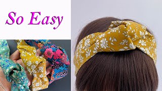 DIY KNOT HEADBAND  Easy Fashion  Knotted Headband  Tiara com nó  नॉटेड हेडबैंड  Diadema anudada [upl. by Kiki]