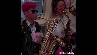 What would you do if you saw this on the subway 🤔🎷 2saxy weare2saxy saxophonesubway [upl. by Gastineau]