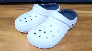 CROCS CLASSIC LINED CLOG CLOSER LOOK CROCS CLOGS SHOES SHOPPING REVIEW REVIEWS [upl. by Hibbert185]