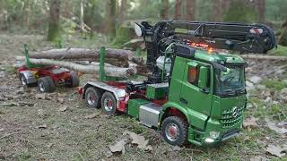 ScaleArt Arocs 6x6 Langholz Palfinger S290L  Timber Truck outdoor [upl. by Aneeres971]