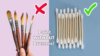 23 COOL PAINTING HACKS AND ART IDEAS FOR BEGINNERS  Paint WITHOUT Brushes drawing art [upl. by Narhem]