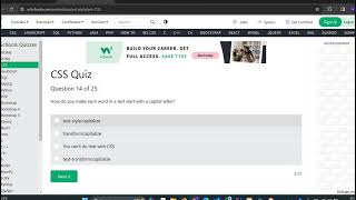 CSS Quiz Easy level w3school css quiz web development html [upl. by Fosdick]