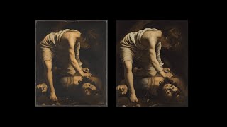 Avance de la restauración de quotDavid vencedor de Goliatquot de Caravaggio [upl. by Aylmar5]