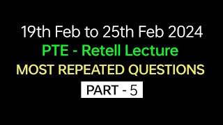 PTE  Speaking Retell Lecture Part5 Feb 2024 Exam Prediction  retell Lecture pte BEATthePTE [upl. by Aissatan]