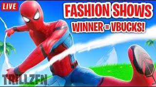 REAL FORTNITE FASHION SHOW amp HIDE amp SEEK LIVE 1 WIN  2500 VBUCKS CUSTOM MATCHMAKING fashionshow [upl. by Anidam626]