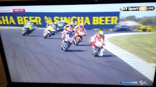 Iannone head butts seagull at Phillip Island [upl. by Hunter]