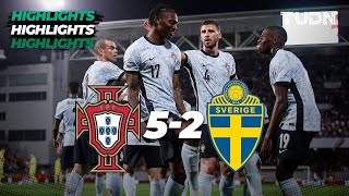 HIGHLIGHTS  Portugal 52 Suecia  UEFA Qualifiers 2024  TUDN [upl. by Ernestus752]