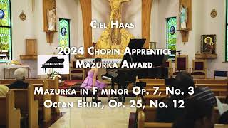 2024 Chopin Apprentice Mazurka Award Ciel Haas [upl. by Eibba]