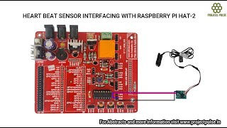 HEART BEAT SENSOR INTERFACING WITH RASPBERRY PI HAT 2 BOARD [upl. by Akinad]