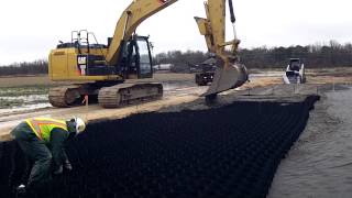 Infilling Expanded GEOWEB® Geocell Sections at an Intermodal Facility [upl. by Harias]