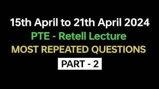 PTE Speaking Retell Lecture Part2 April 2024 Exam Prediction  retell Lecture pte beattheptemax [upl. by Ecenaj]