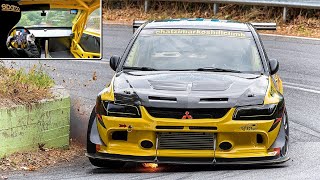 750Hp Lancer Evo IX  ONBOARD Crazy Driving Skills [upl. by Halimeda269]