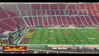 USC’s pregame warmup for Utah State plus the Trojan Marching Band [upl. by Bueschel]