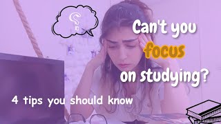 4 tips on how to help study focus  cant you focus on studying 🖋📚 [upl. by Onek]