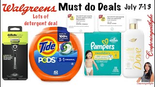 Walgreens Must Do Deals July 713 lots of detergent deals free and cheap oral care amp new boosters [upl. by Nednil]