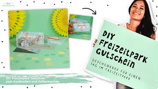 Freizeitpark Gutschein basteln  DIY Freizeitpark Geschenk Explosionsbox  minipresents [upl. by Durware]