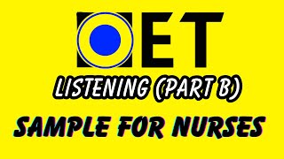 Oet listening part B sample for nurses  OET 20 Online Classroom [upl. by Brunn]