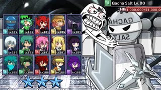 3Stars vs GACHA SALT BOSS 20 MILLION HP  Gacha World Boss Fight [upl. by Biggs]