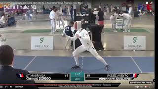 Châlons en Champagne Cht de France N1 épée hommes par équipes Demi finale [upl. by Newmann]