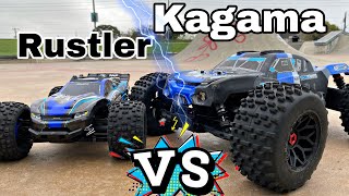 Traxxas Rustler VS Team Corally Kagama RC Battle at the Skatepark [upl. by Odab]