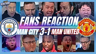 MAN UNITED FANS REACTION TO MAN CITY 31 MAN UNITED  PREMIER LEAGUE [upl. by Helbonnah]