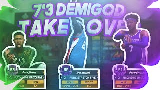 THE 3 BEST STRETCH BIGS ON NBA 2K18 COMES TOGETHER TO TAKE OVER THE PARK 😱🔥 7’3 DEMIGOD ‼️ [upl. by Ankney]